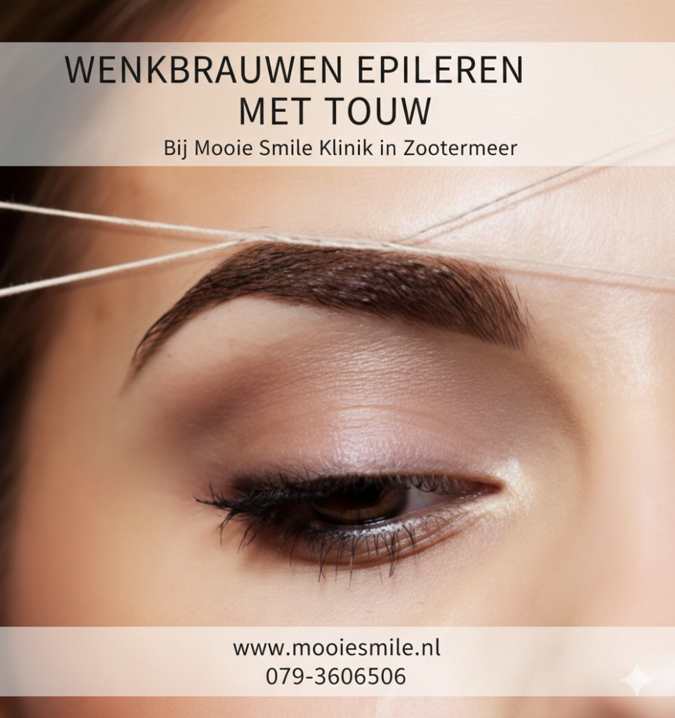 wenkbrauwen epileren met touw bij mooie smile kliniek in zoetermeer